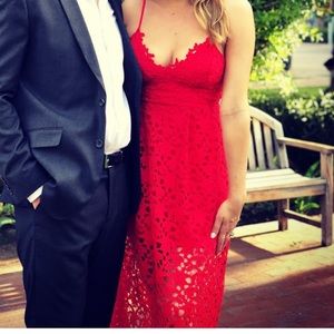 Astr the label red lace dress